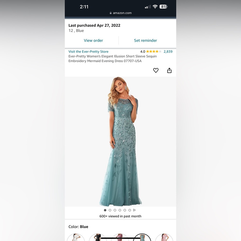 Ever pretty mermaid evening dress